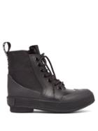 Matchesfashion.com Proenza Schouler - Lace Up Rubber And Canvas Boots - Womens - Black