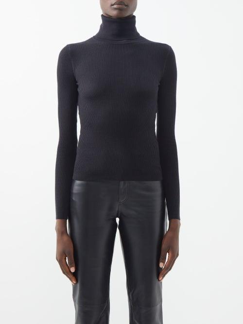 Saint Laurent - Cashmere-blend Roll-neck Sweater - Womens - Black