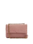 Matchesfashion.com Bottega Veneta - Baby Olimpia Intrecciato Shoulder Bag - Womens - Dark Pink