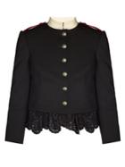 Alexander Mcqueen Ruffled-hem Grain De Poudre Military Jacket
