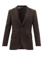 Officine Gnrale - Giovanni Single-breasted Wool-felt Suit Jacket - Mens - Dark Brown