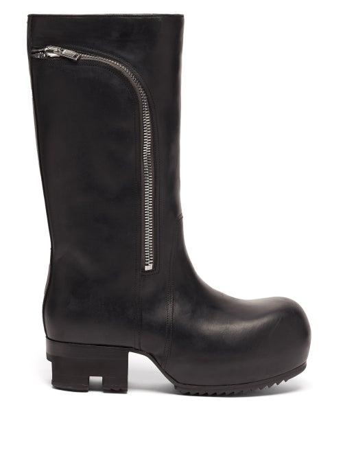 Matchesfashion.com Rick Owens - Bauhaus Ballast Leather Biker Boots - Womens - Black