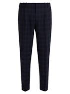 Matchesfashion.com Paul Smith - Check Wool Slim Leg Trousers - Mens - Blue Multi