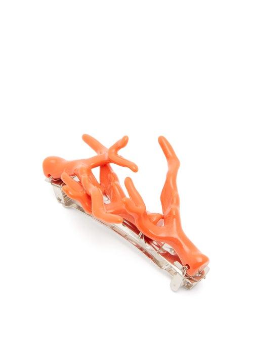 Matchesfashion.com Timeless Pearly - Coral Effect Hair Clip - Womens - Red
