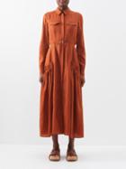 Gabriela Hearst - Joe Belted Linen Shirt Dress - Womens - Rust