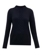 Matchesfashion.com A.p.c. - Nico Cable Knit Wool Blend Sweater - Womens - Navy