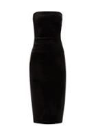 Matchesfashion.com Norma Kamali - Strapless Velvet Midi Dress - Womens - Black