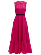 Matchesfashion.com Roksanda - Blaise Waist-sash Cotton-poplin Dress - Womens - Pink