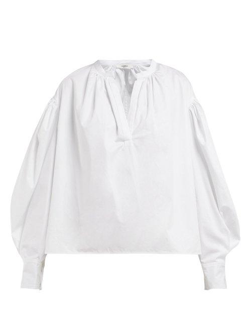 Matchesfashion.com Isabel Marant Toile - Otto Cotton Poplin Shirt - Womens - White