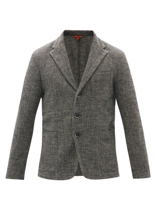 Mens Rtw Barena Venezia - Torceo Single-breasted Wool-blend Jacket - Mens - Dark Grey
