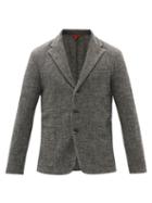 Mens Rtw Barena Venezia - Torceo Single-breasted Wool-blend Jacket - Mens - Dark Grey