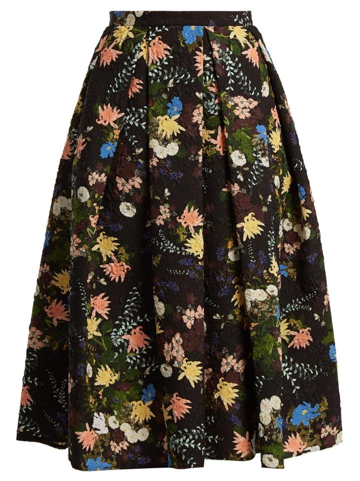 Erdem Ina Mariko Floral Matelass Skirt