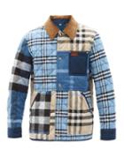 Matchesfashion.com Burberry - Henham Check-patchwork Quilted Cotton Jacket - Mens - Blue Multi