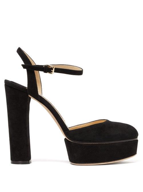 Matchesfashion.com Jimmy Choo - Maple 125 Suede Platform Pumps - Womens - Black