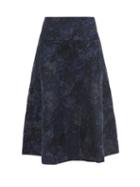 Matchesfashion.com Erdem - Nymphea Floral-jacquard Cotton-blend Midi Skirt - Womens - Navy