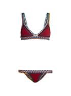 Matchesfashion.com Kiini - Soley Crochet Trimmed Triangle Bikini - Womens - Red Multi