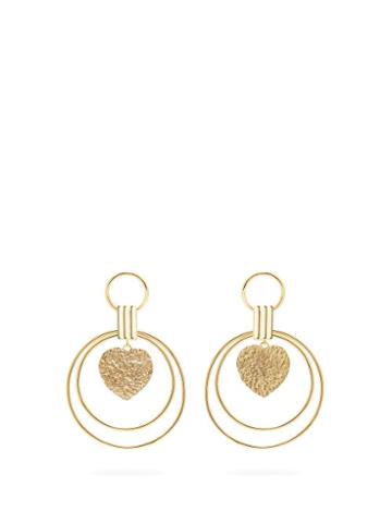 Matchesfashion.com Joelle Kharrat - Hearts Gold Plated Drop Earrings - Womens - Gold