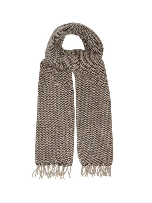 Matchesfashion.com Raey - Fringed Tweed Effect Cashmere Scarf - Mens - Grey