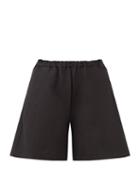 Totme - High-rise Linen-blend Shorts - Womens - Black