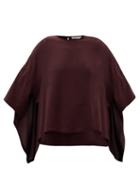 Matchesfashion.com Three Graces London - Heidi Crepe Cape Top - Womens - Burgundy