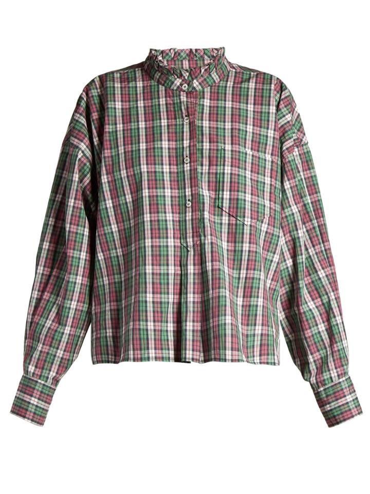 Isabel Marant Étoile Olena Ruffled-collar Check Shirt