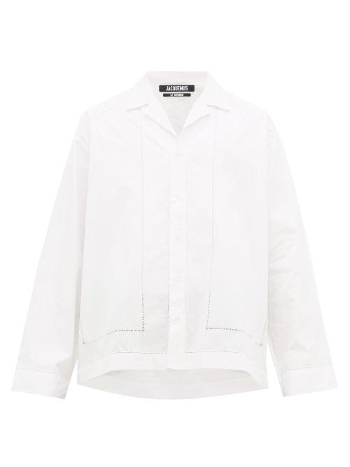 Matchesfashion.com Jacquemus - Drap Openwork Cotton Poplin Shirt - Mens - White