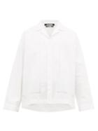 Matchesfashion.com Jacquemus - Drap Openwork Cotton Poplin Shirt - Mens - White