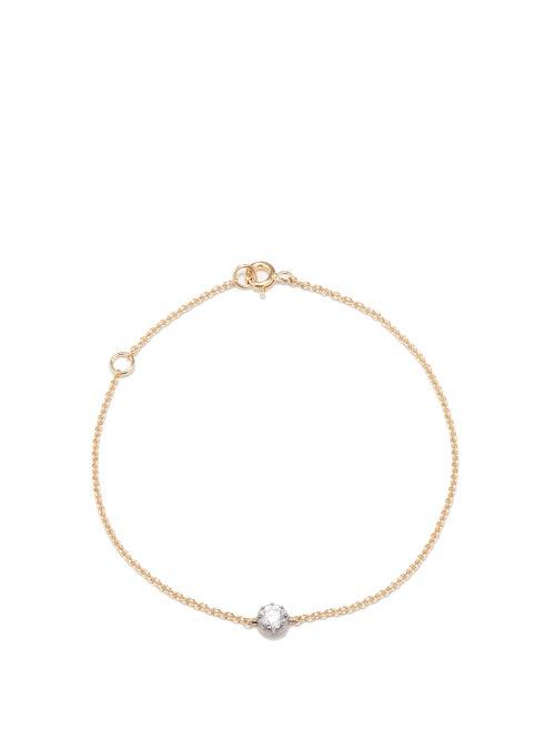 Jessica Mccormack - Cut-down Diamond & 18kt Gold Bracelet - Womens - Gold Multi