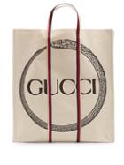 Matchesfashion.com Gucci - Ouroboros Print Cotton Tote Bag - Mens - Cream Multi