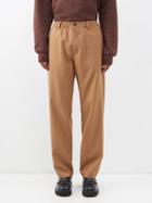 Marni - Elasticated-waist Wool Trousers - Mens - Camel