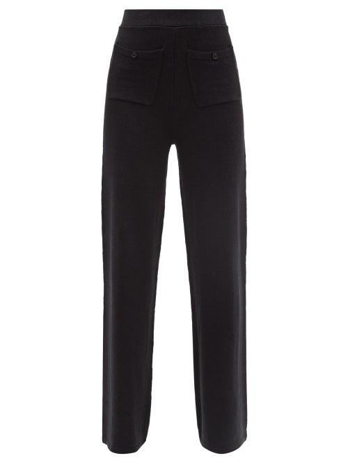 Ladies Rtw Joostricot - Linen-blend Knit Wide-leg Trousers - Womens - Black