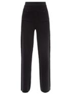 Ladies Rtw Joostricot - Linen-blend Knit Wide-leg Trousers - Womens - Black