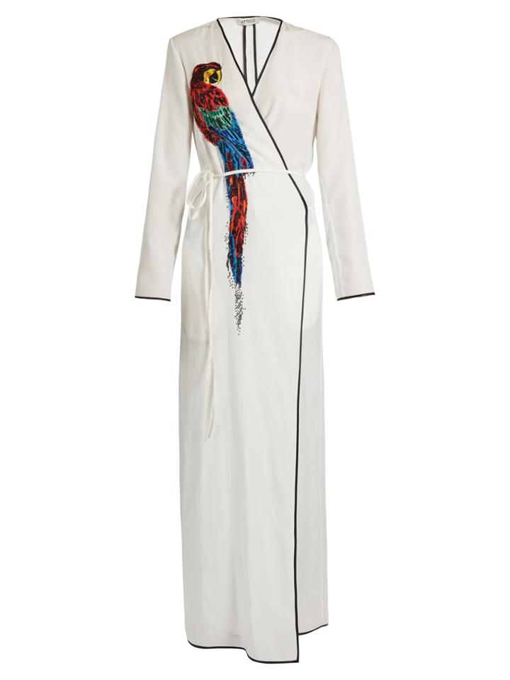Attico Raquel Parrot-embellished Wrap Dress