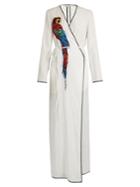 Attico Raquel Parrot-embellished Wrap Dress