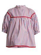Stella Jean Puff-sleeved Striped Blouse