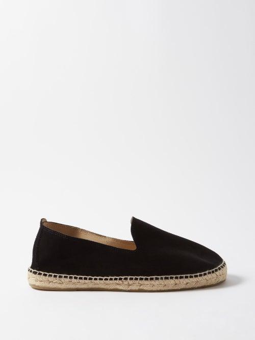 Maneb - Logo-debossed Suede Espadrilles - Mens - Black
