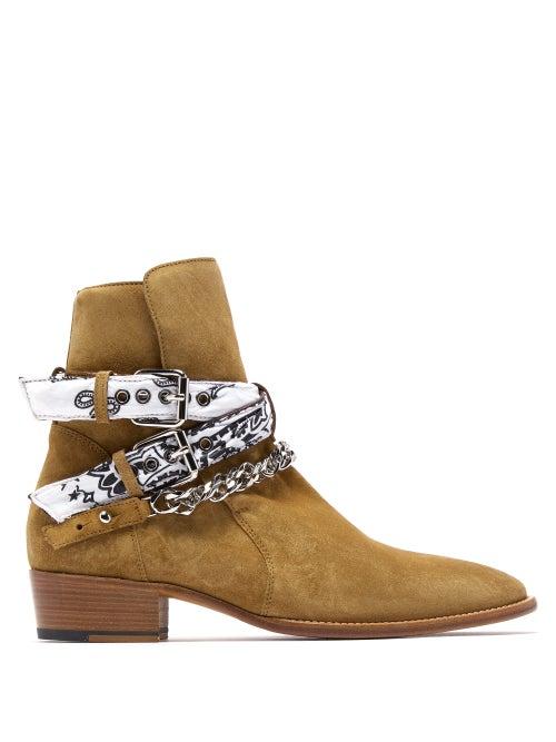 Matchesfashion.com Amiri - Bandana Strap Suede Boots - Mens - Brown