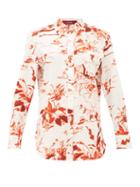 Matchesfashion.com Sies Marjan - Sander Abstract-print Crepe Shirt - Womens - Orange Print