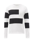 Matchesfashion.com Comme Des Garons Shirt - Patchwork Cotton-jersey Long-sleeved T-shirt - Mens - White Black