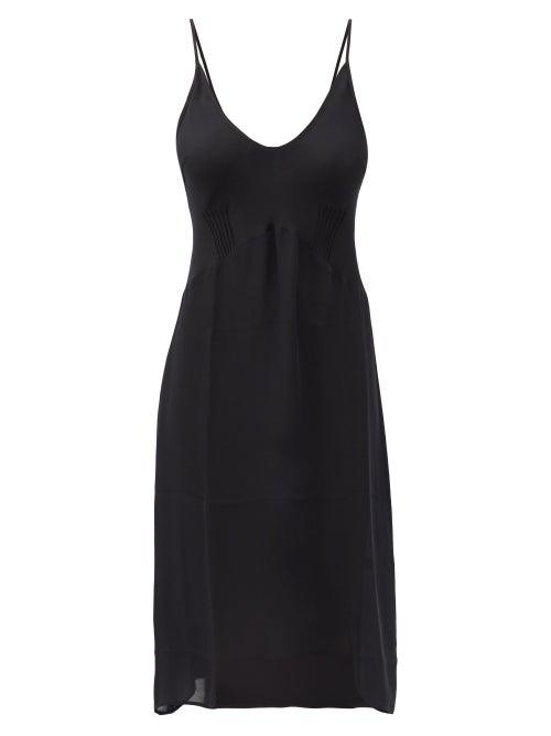 Ladies Lingerie Araks - Cadel Pintucked Silk-georgette Slip Dress - Womens - Black
