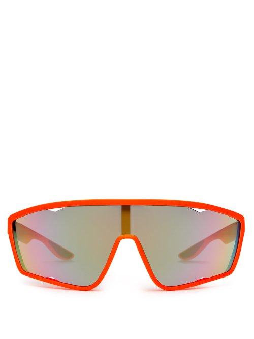 Matchesfashion.com Prada Eyewear - Reflective Acetate Sunglasses - Womens - Orange
