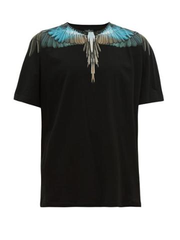 Matchesfashion.com Marcelo Burlon - Eagle Wings Print Cotton T Shirt - Mens - Black Blue