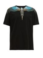 Matchesfashion.com Marcelo Burlon - Eagle Wings Print Cotton T Shirt - Mens - Black Blue