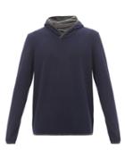 Sease - Drone Wool-blend Jersey Hooded Sweatshirt - Mens - Navy