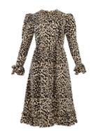 Matchesfashion.com Batsheva - Leopard Print Cotton Velvet Dress - Womens - Leopard