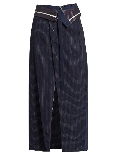 Sies Marjan Pinstriped Midi Wrap Skirt