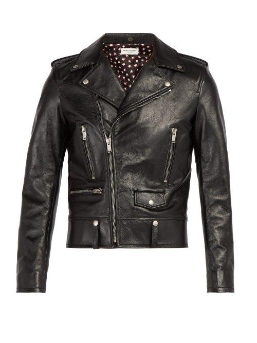 Matchesfashion.com Saint Laurent - Leather Biker Jacket - Mens - Black