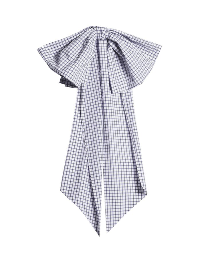 Dovima Paris Romy Bow-embellished Gingham Cotton Belt