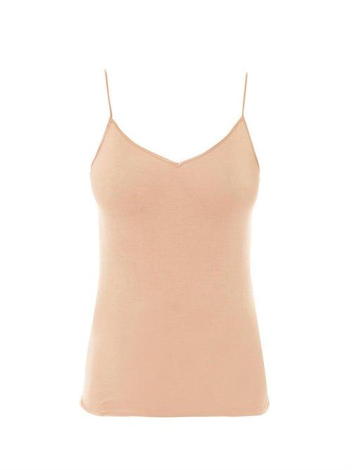 Ladies Lingerie Hanro - Seamless Cotton-jersey Cami Top - Womens - Nude