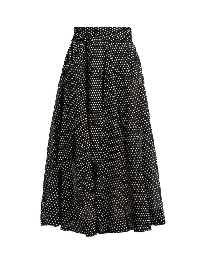 Lisa Marie Fernandez Polka-dot Print Semi-sheer Cotton-voile Skirt